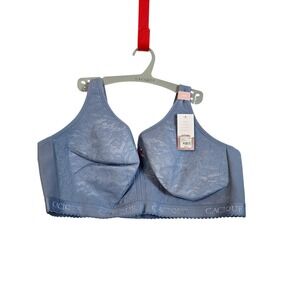 Cacique‎ Unlined No Wire Floral Lace Bra Dusty Blue 48DD 700006623356